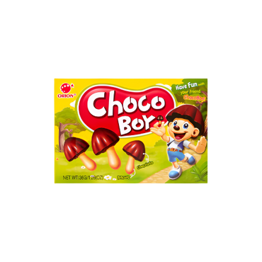 Orion Choco Boy 36g – Korean Chocolate Biscuit Snack with Mushroom Shape